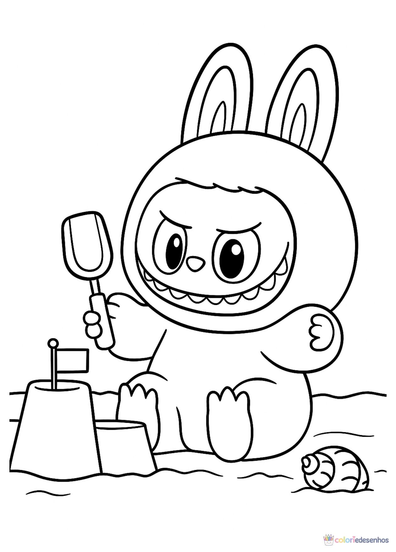 Labubu para imprimir e colorir para colorir