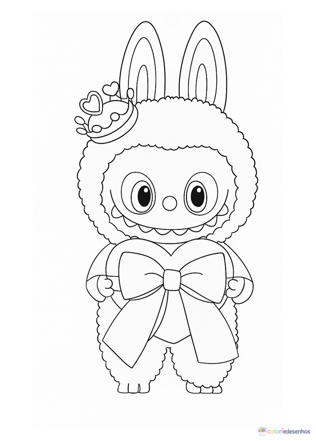 Labubu para imprimir e colorir para colorir