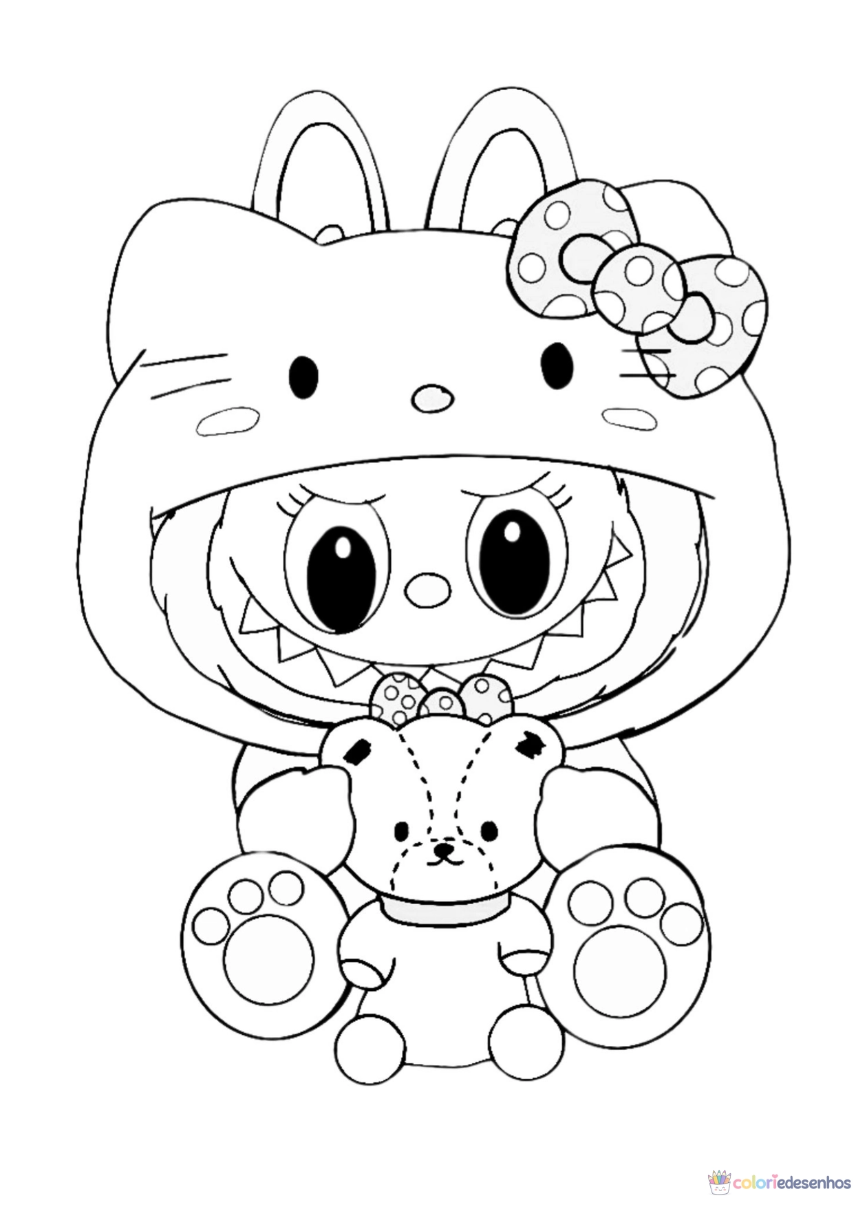 Labubu para imprimir e colorir para colorir