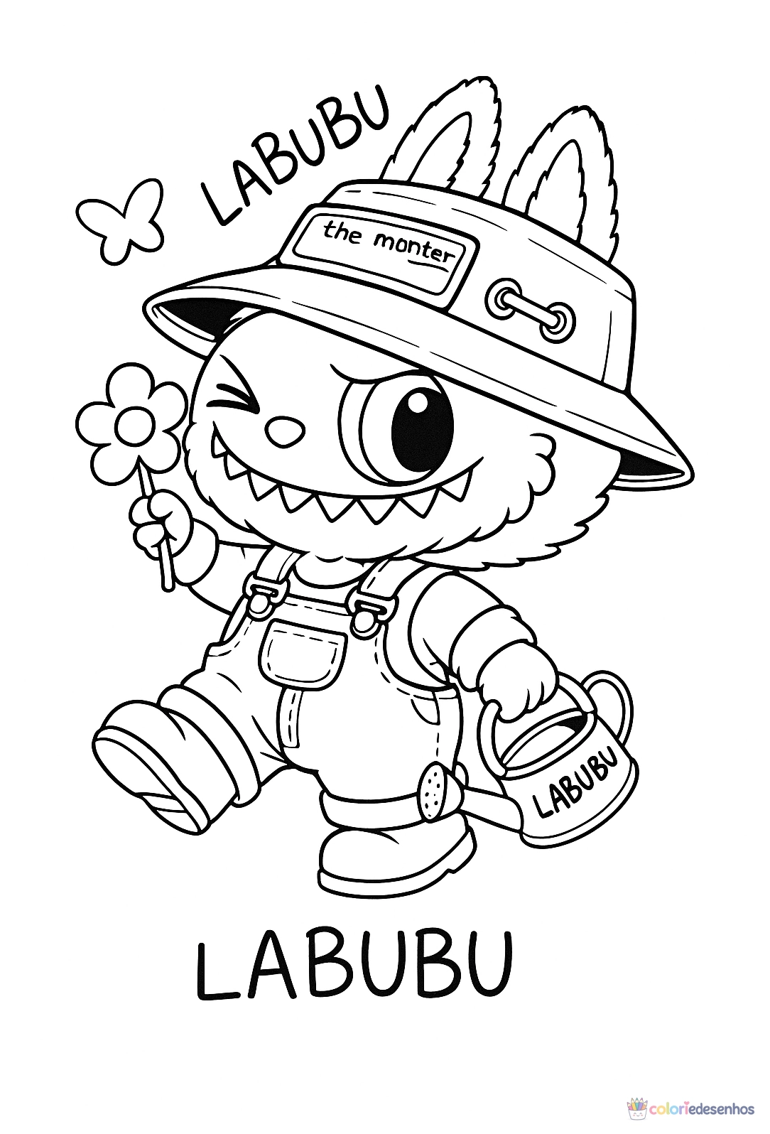Labubu para imprimir e colorir para colorir
