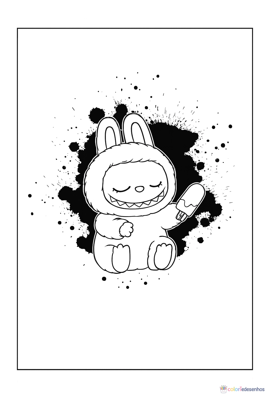 Labubu para imprimir e colorir para colorir