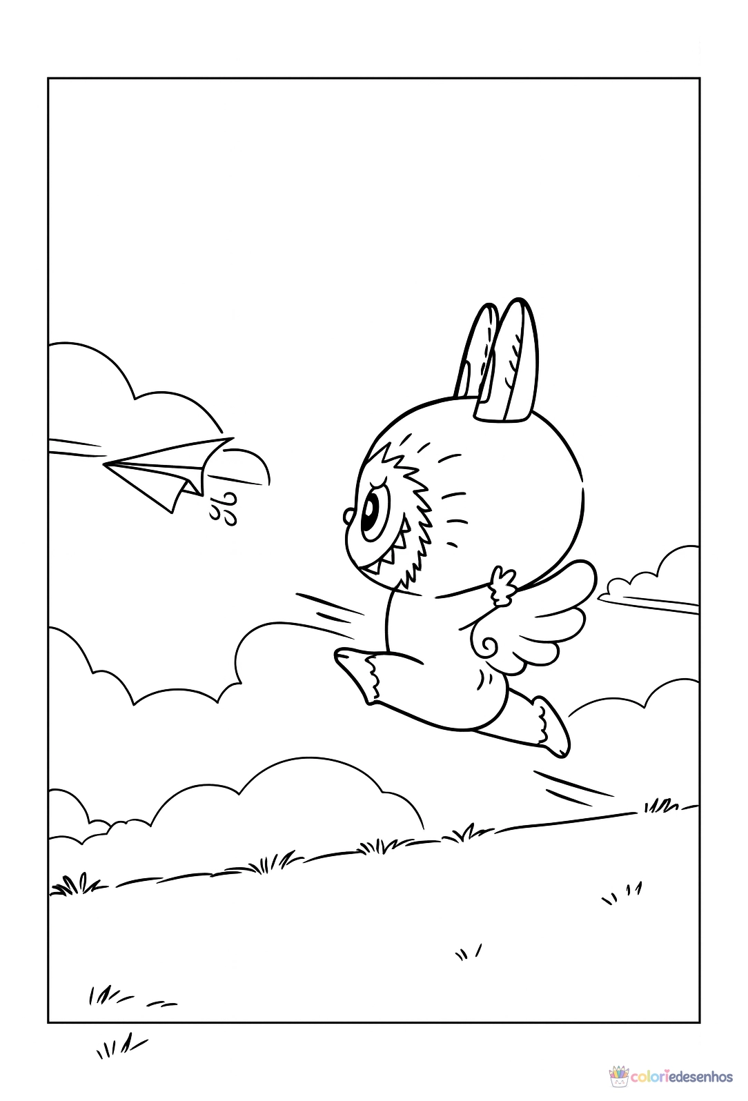 Labubu para imprimir e colorir para colorir