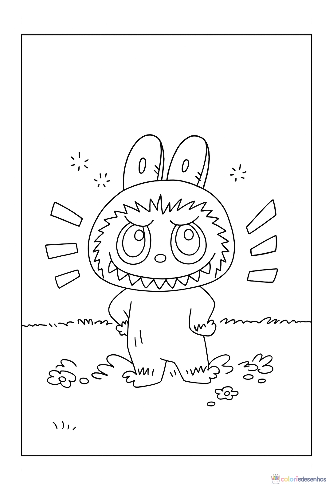 Labubu para imprimir e colorir para colorir