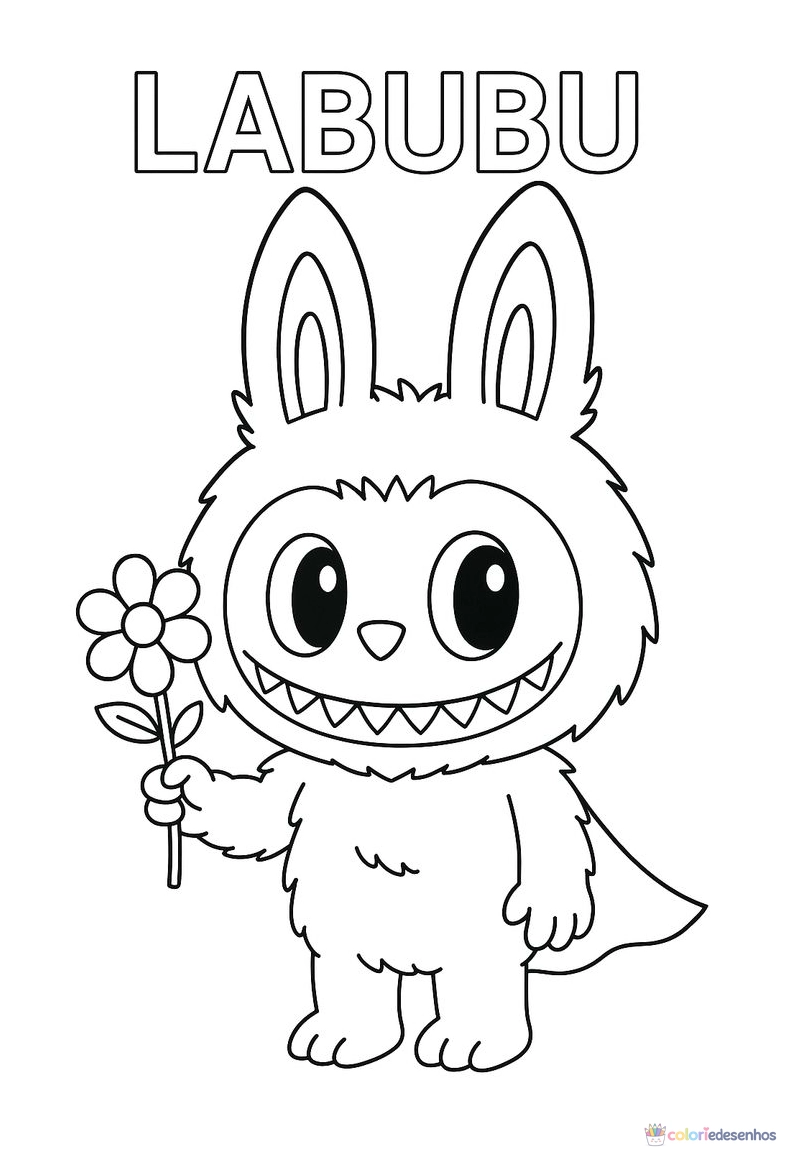 Labubu para imprimir e colorir para colorir