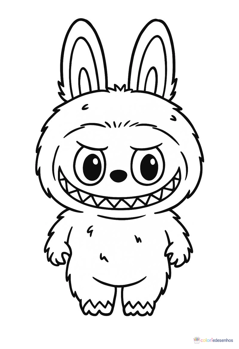 Labubu para imprimir e colorir para colorir