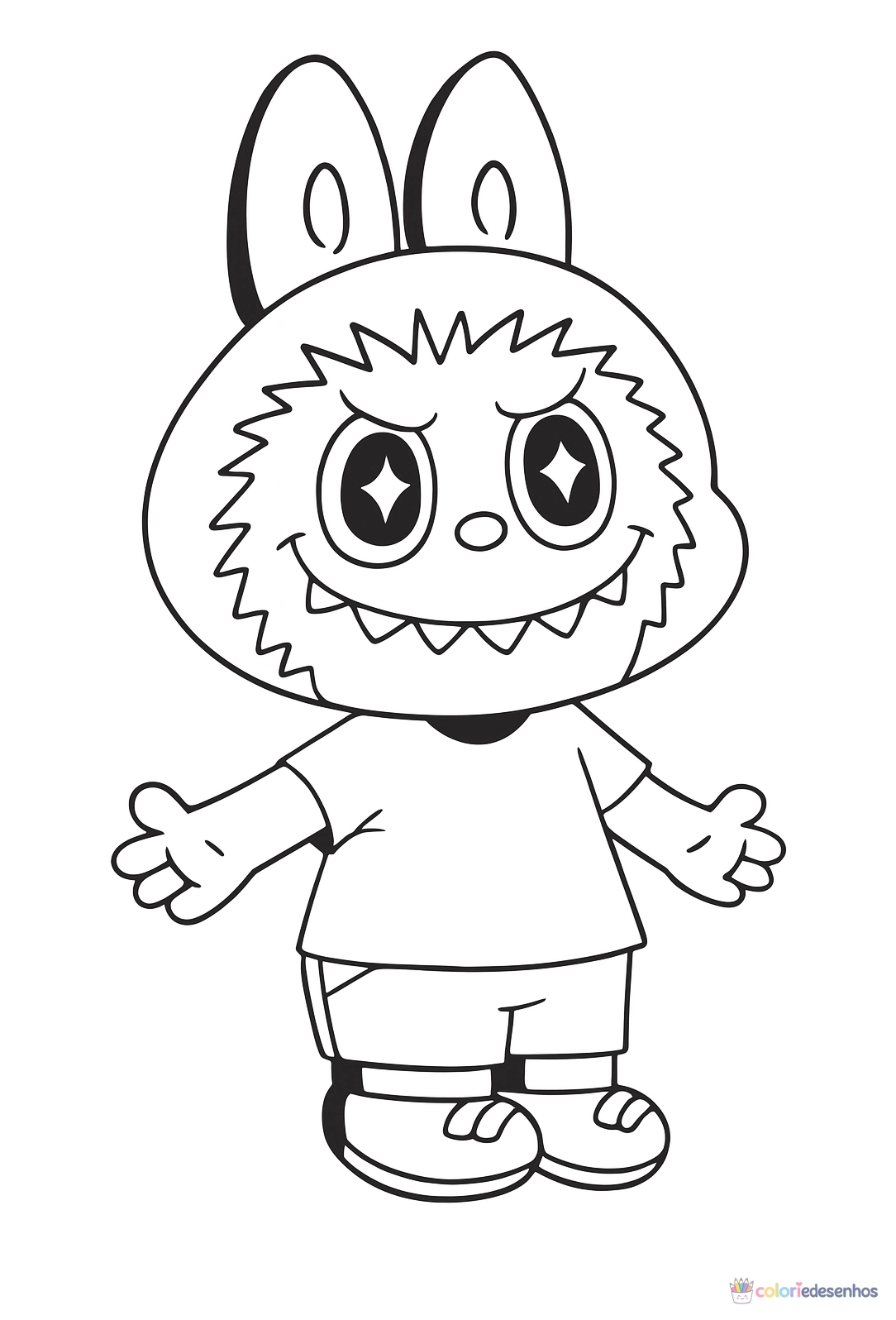 Labubu para imprimir e colorir para colorir