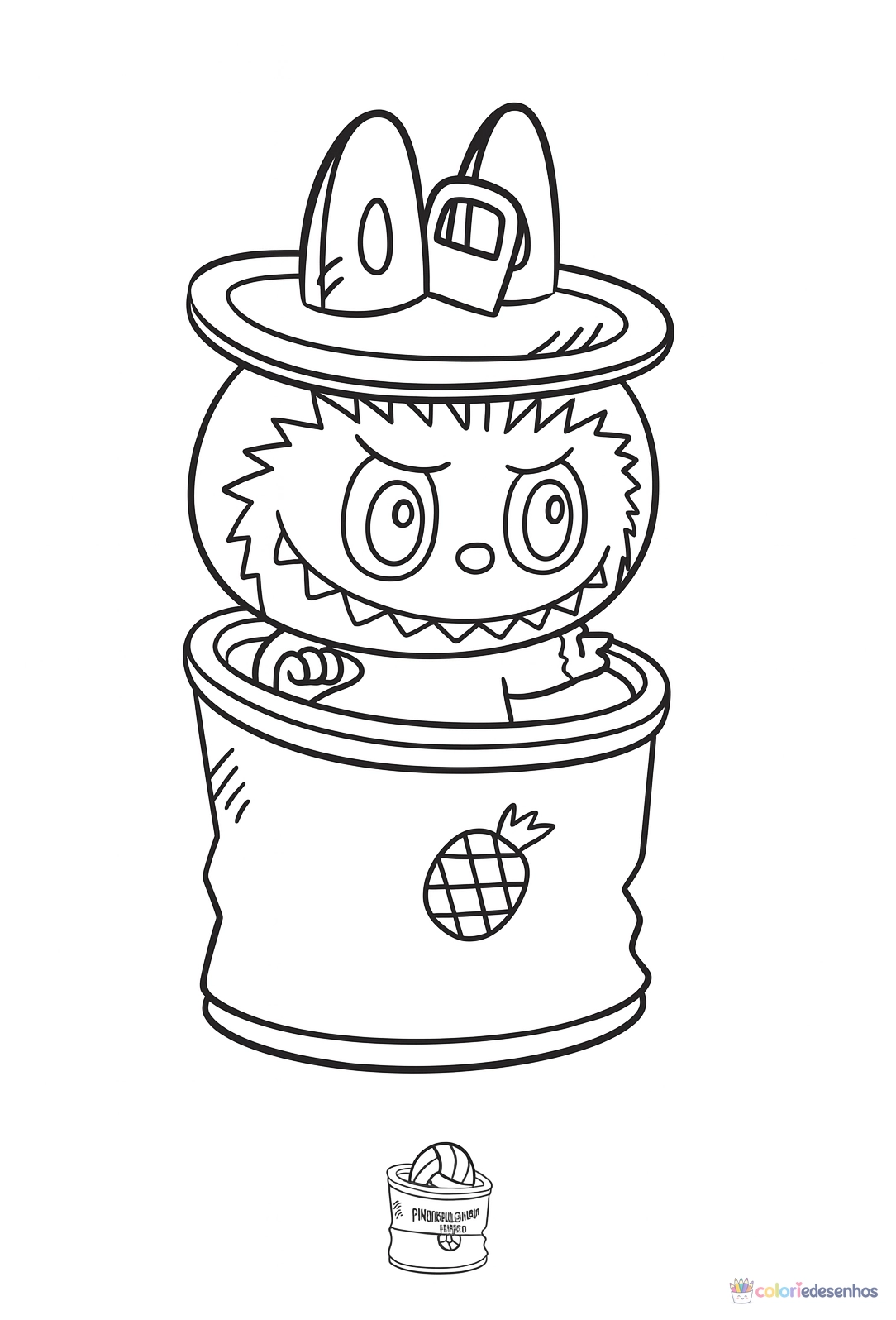 Labubu para imprimir e colorir para colorir