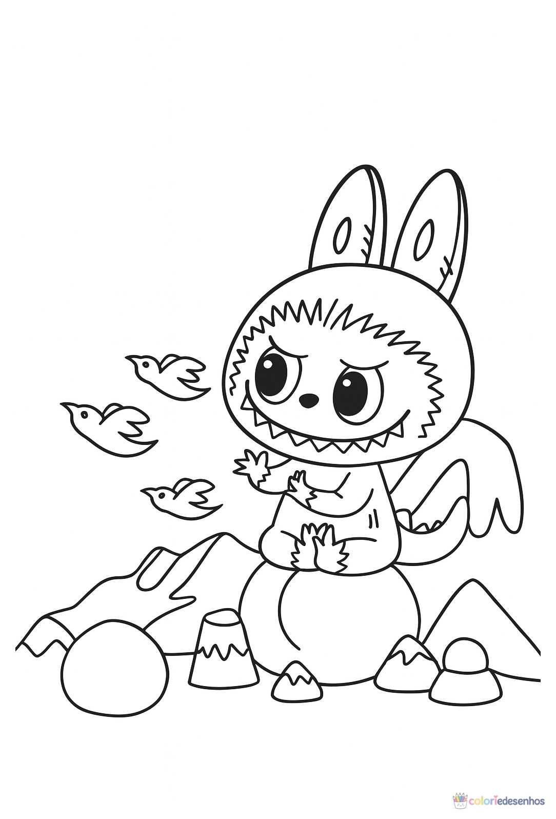 Labubu para imprimir e colorir para colorir