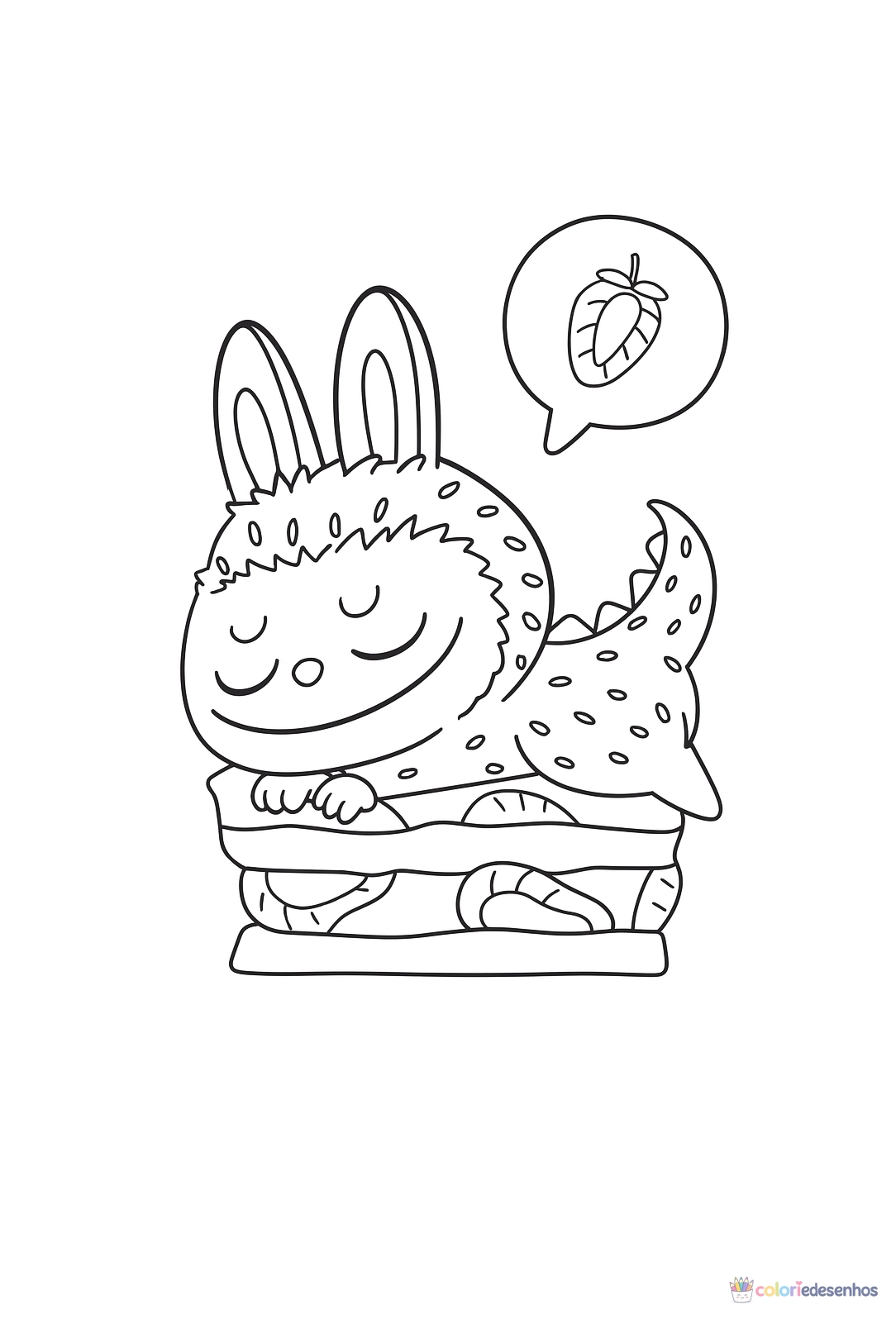 Labubu para imprimir e colorir para colorir