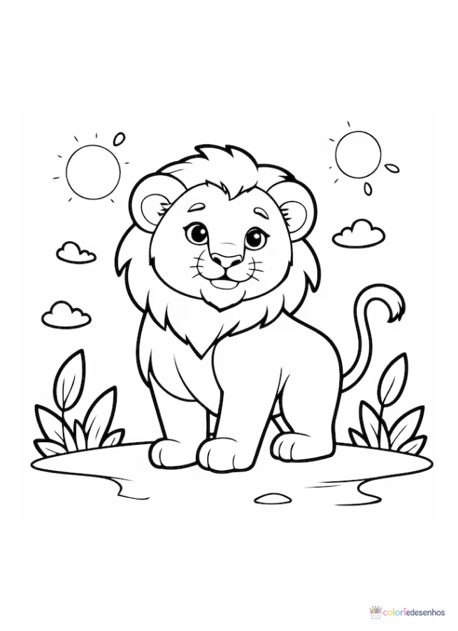 Leão para colorir