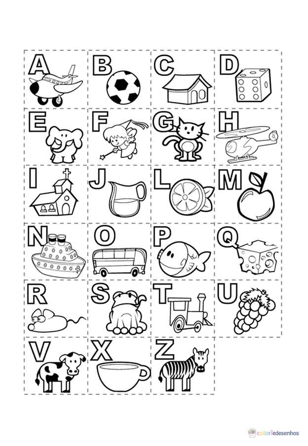 Letras (Alfabeto) para colorir
