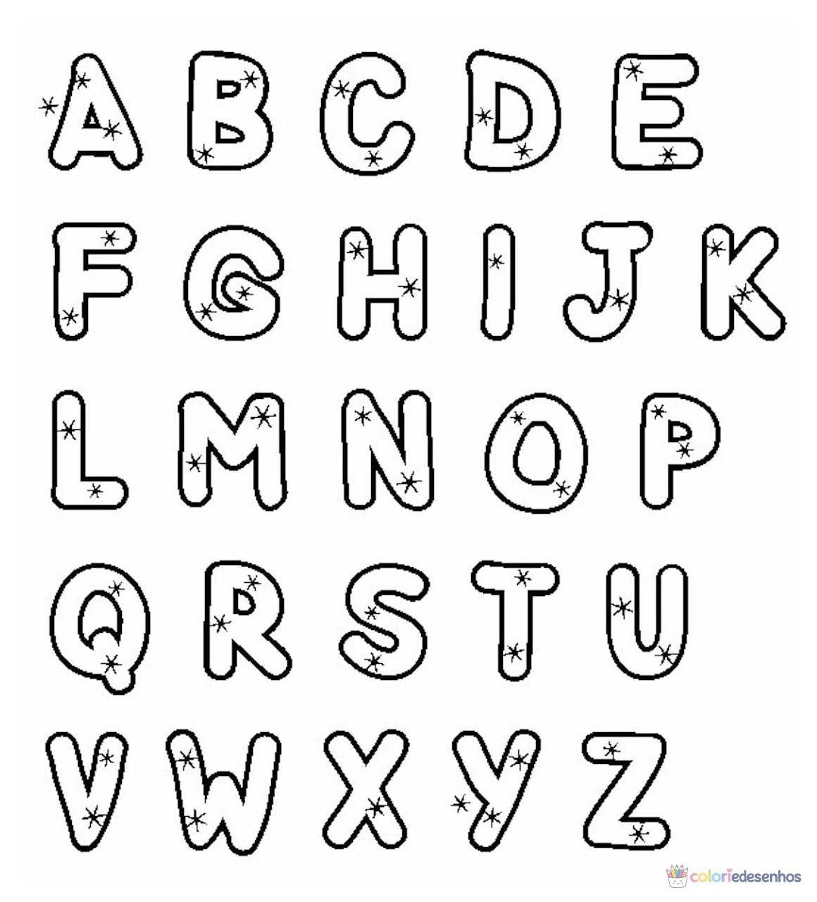 Desenhos de Letras do Alfabeto para colorir