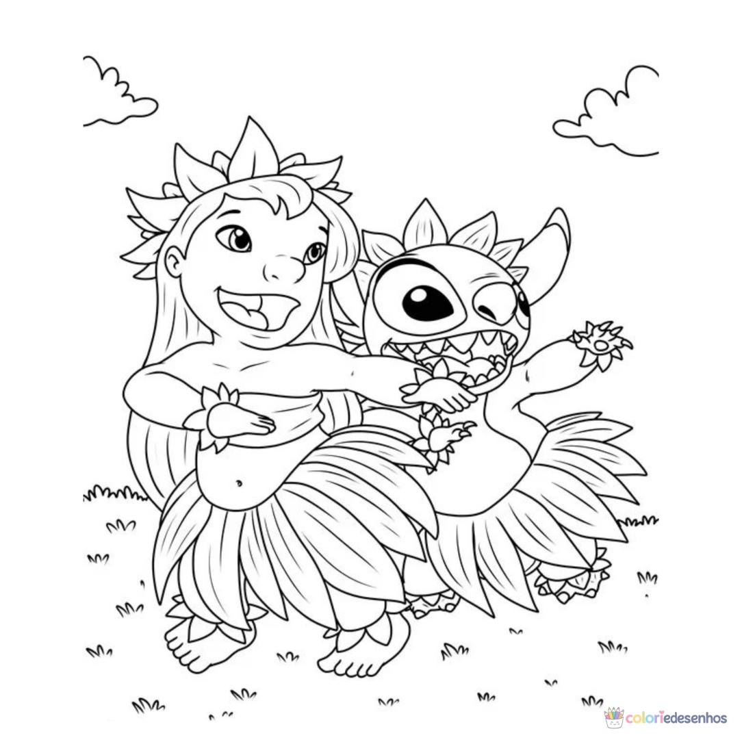 Lilo e Stich para imprimir e colorir para colorir