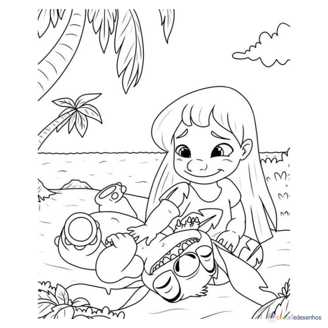Lilo e Stich para imprimir e colorir para colorir