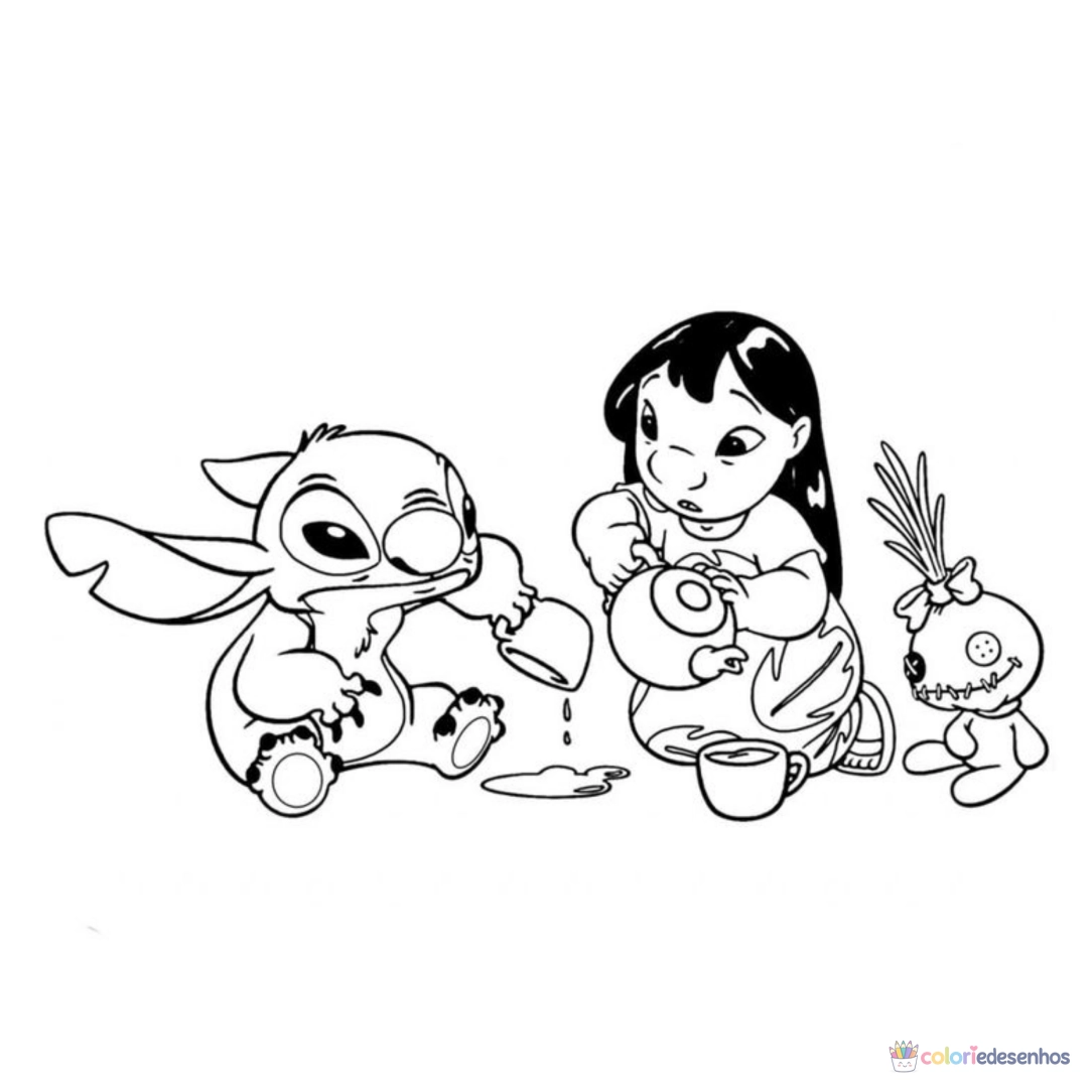 Lilo e Stich para imprimir e colorir para colorir