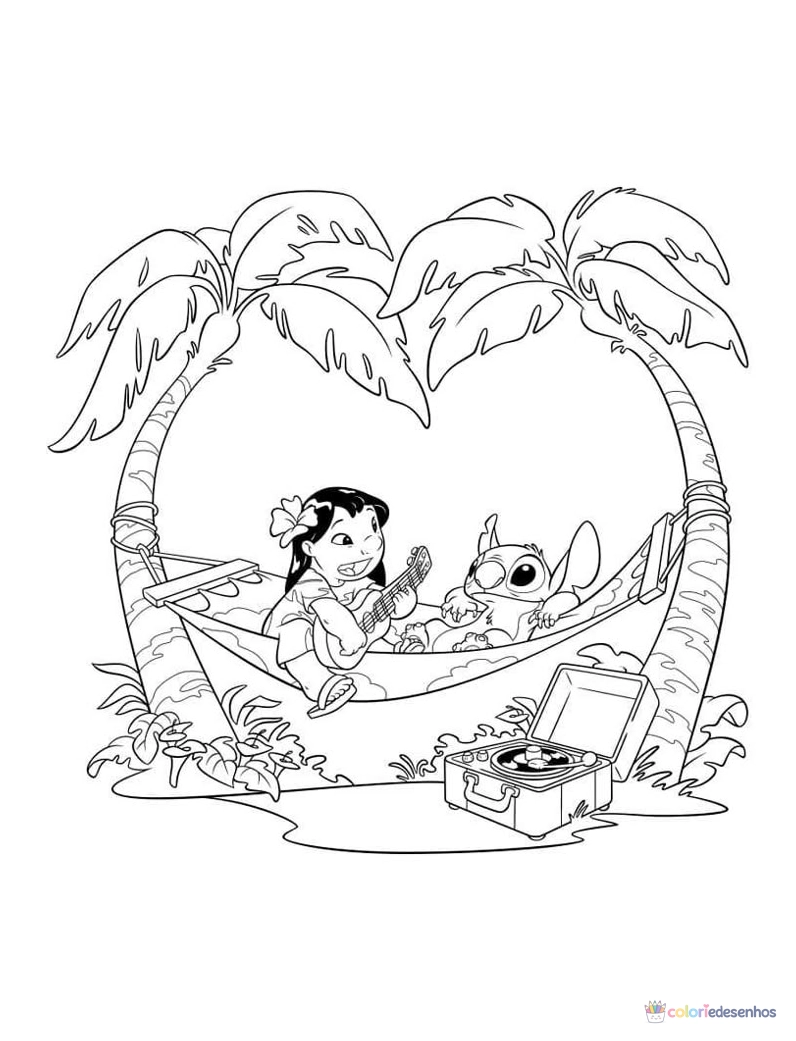 Lilo e Stich para imprimir e colorir para colorir