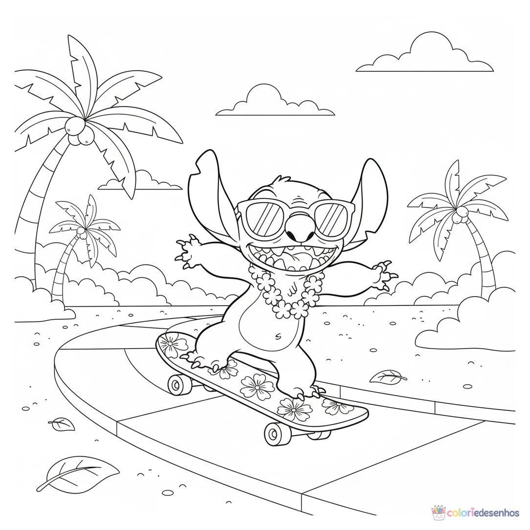 Stitch para imprimir e colorir para colorir