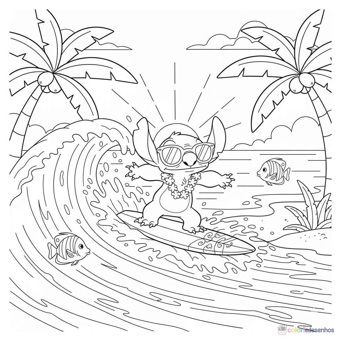 Stitch para imprimir e colorir para colorir