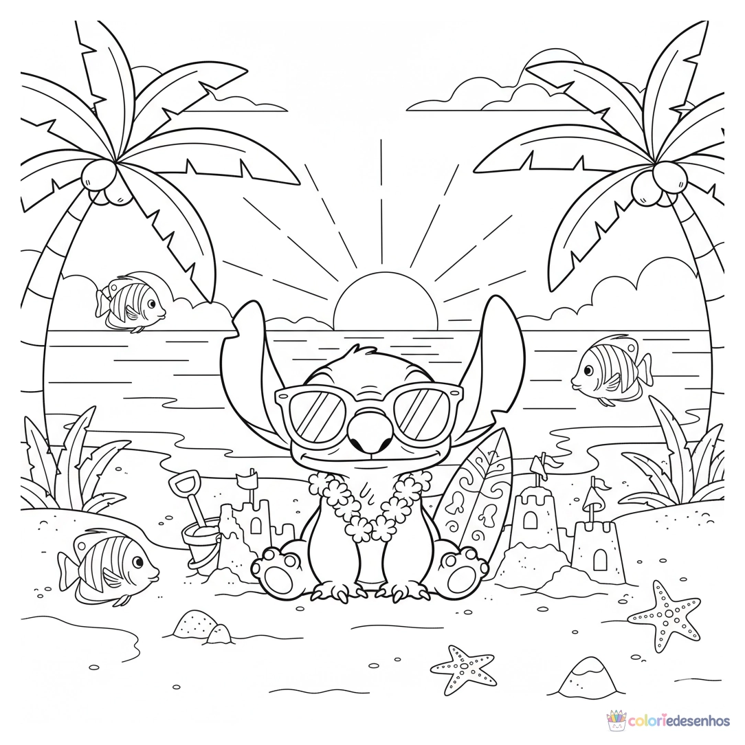 Stitch para imprimir e colorir para colorir