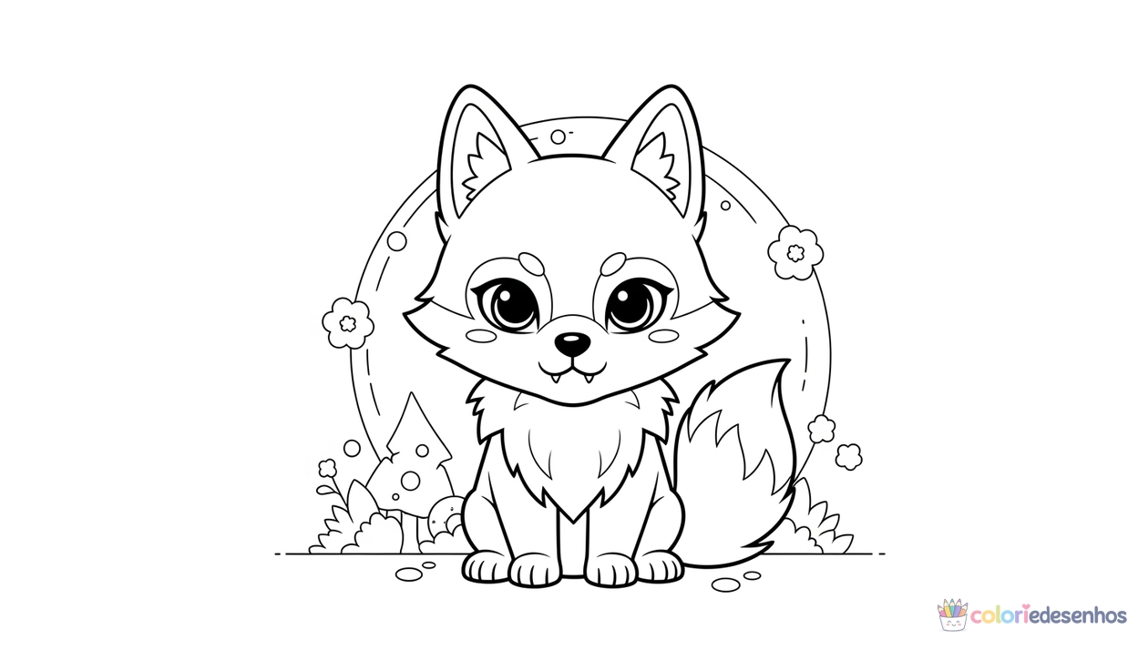 Lobo para imprimir e colorir para colorir