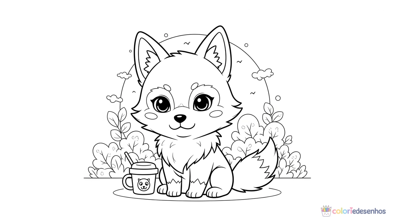 Lobo para imprimir e colorir para colorir