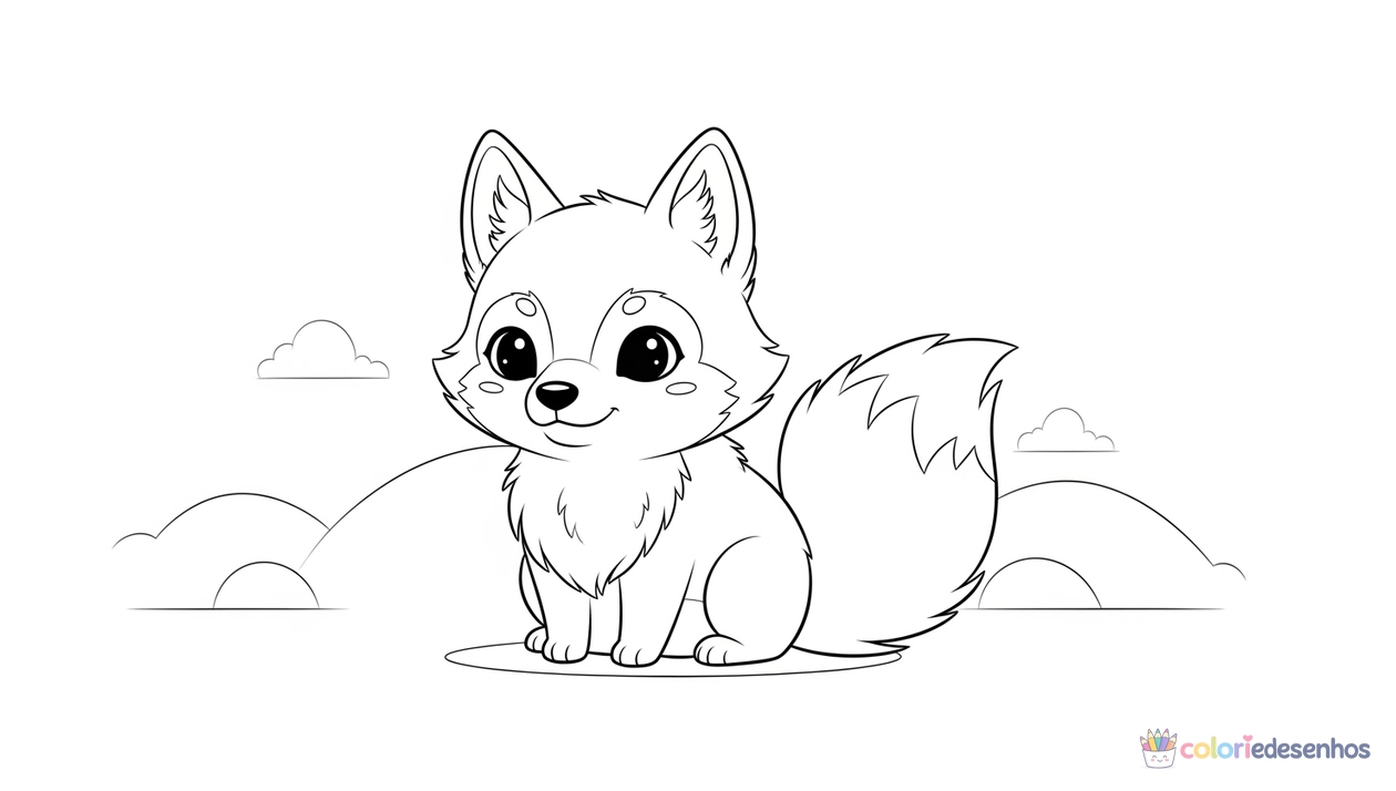Lobo para imprimir e colorir para colorir