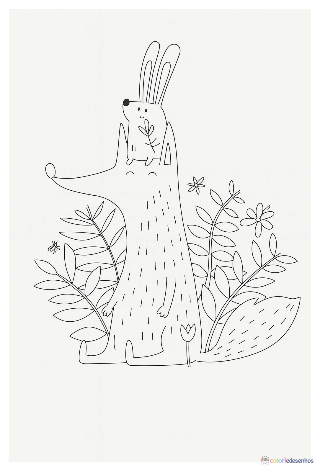 Lobo para imprimir e colorir para colorir