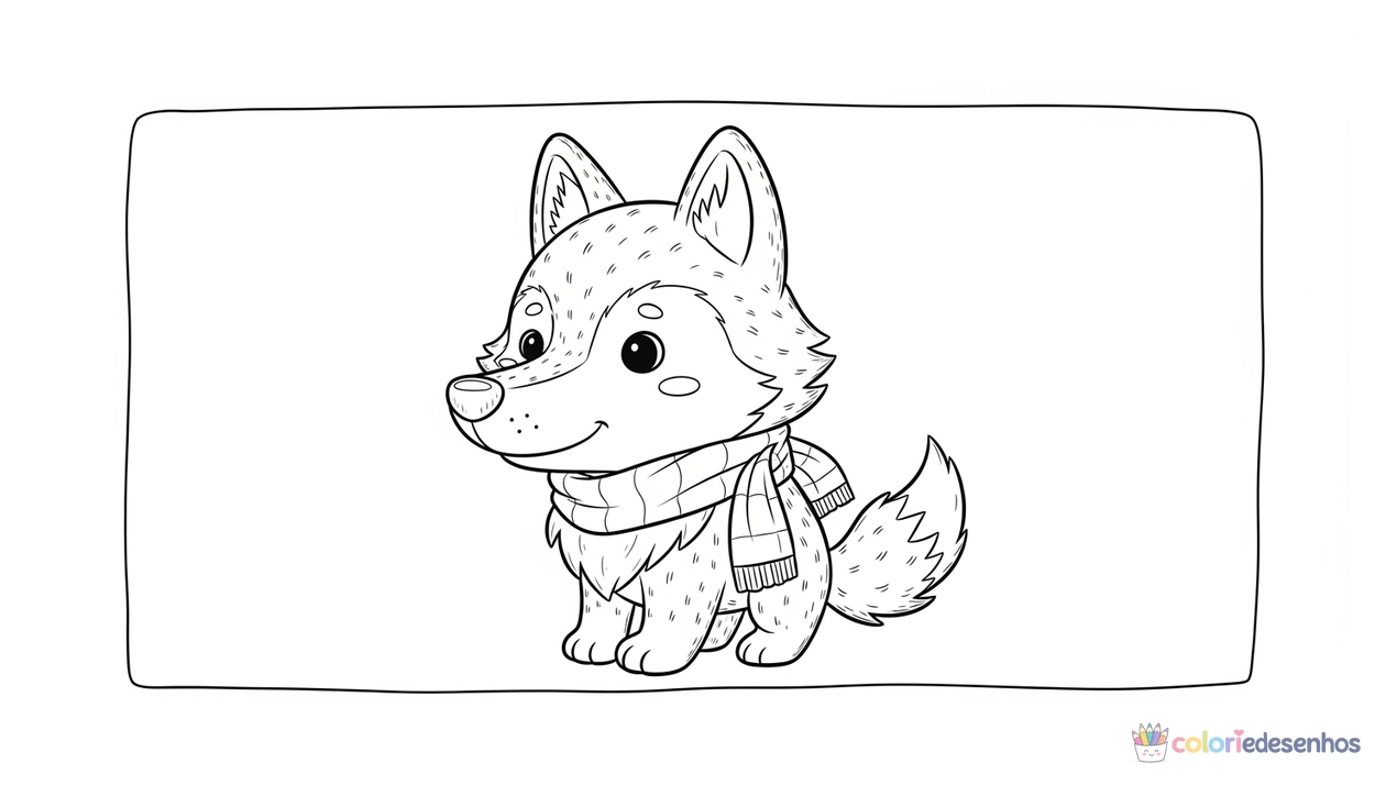 Lobo para imprimir e colorir para colorir