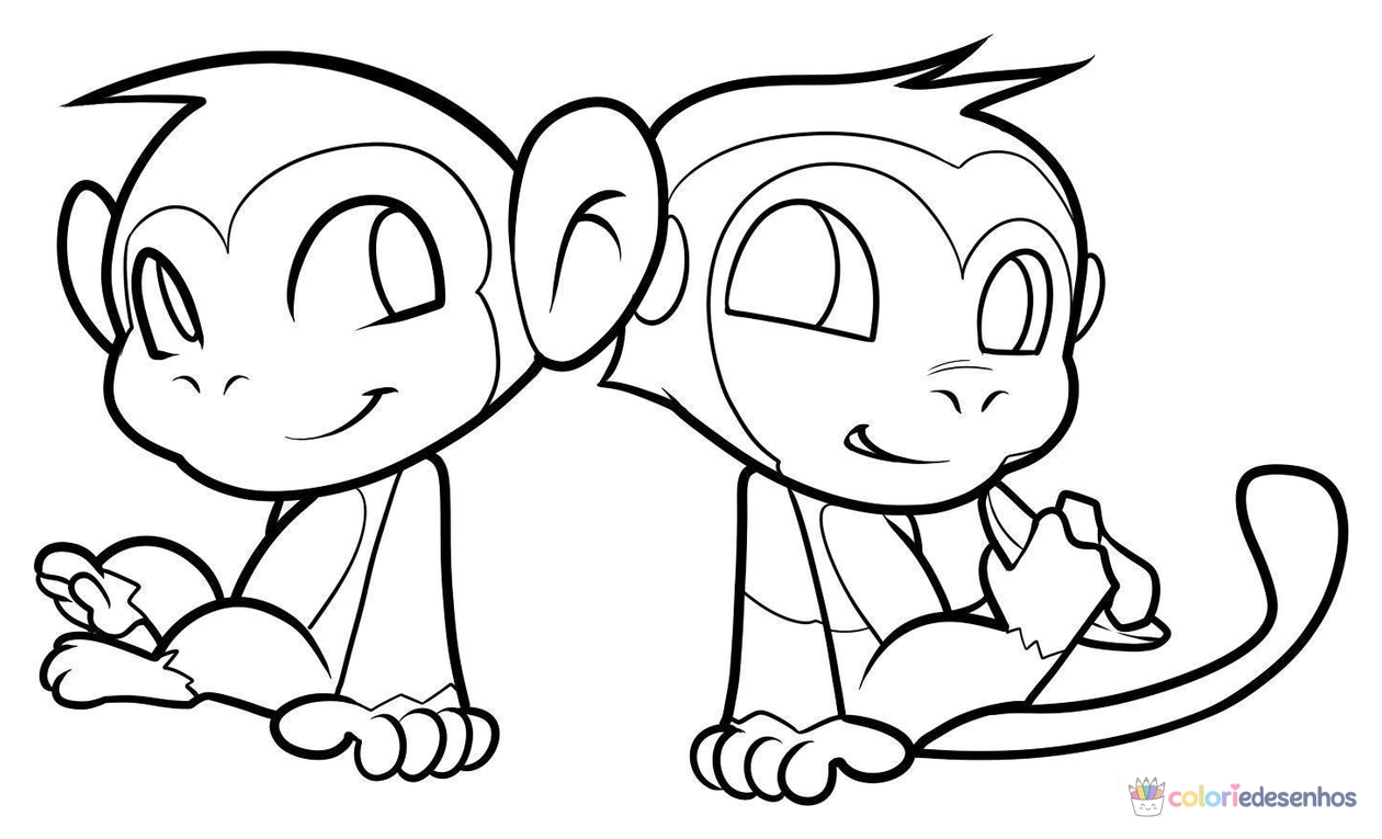 Macacos para colorir