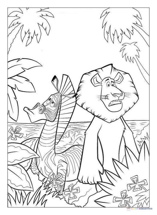 Madagascar para colorir