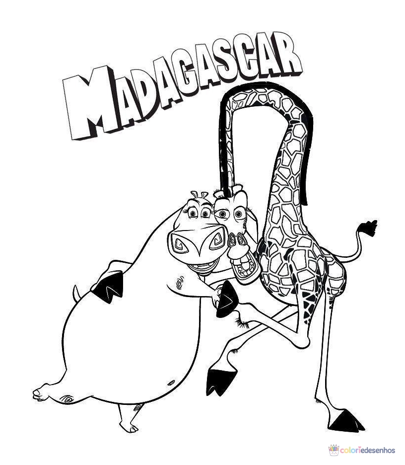 Madagascar para colorir