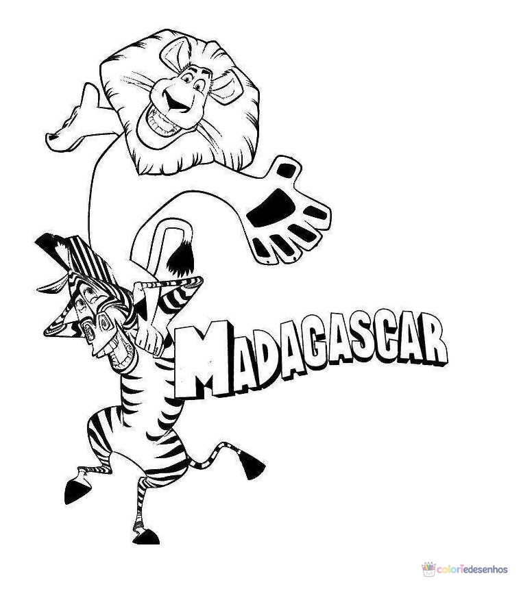 Madagascar para colorir