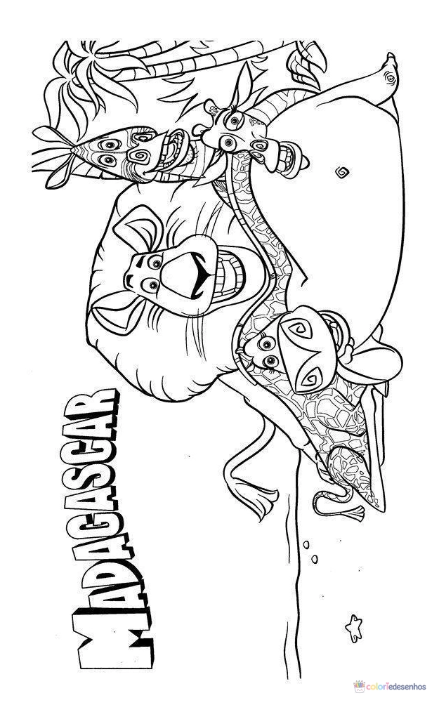 Madagascar para colorir