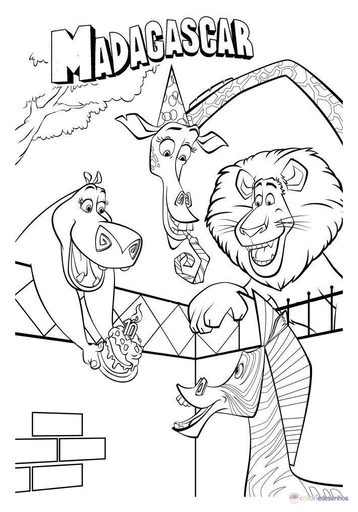 Madagascar para colorir