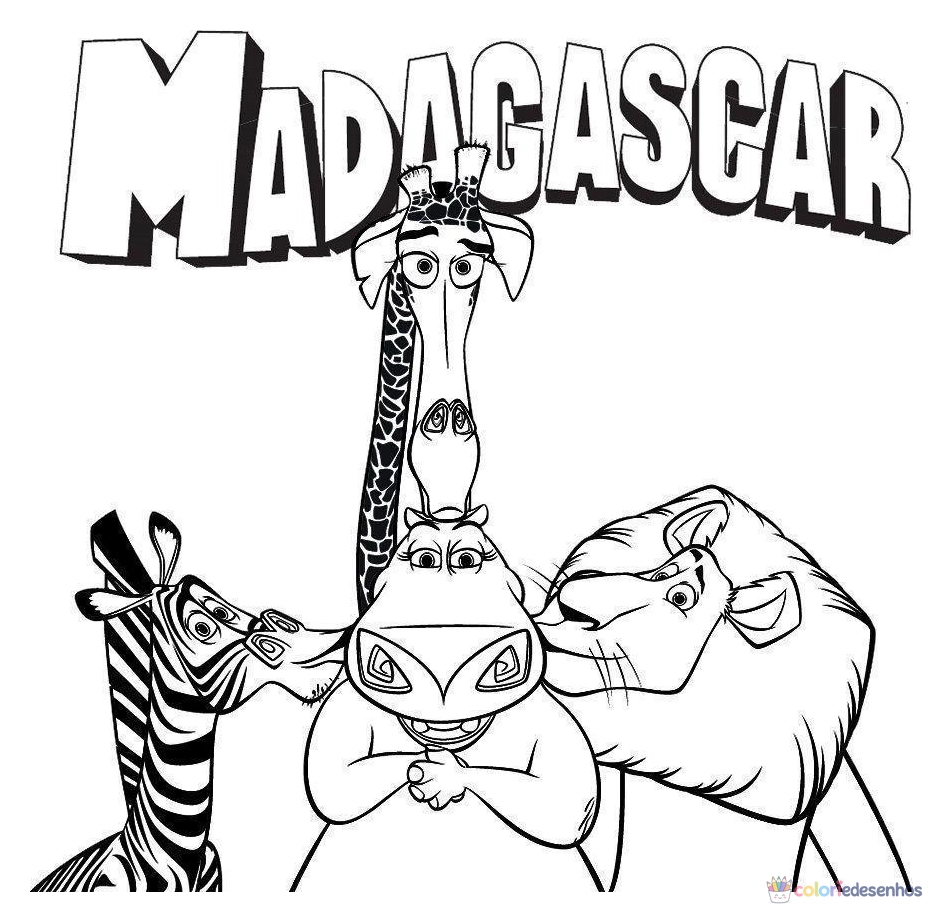 Madagascar para colorir