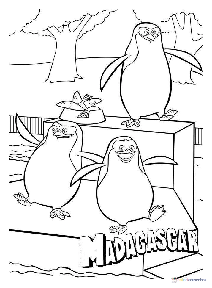 Madagascar para colorir