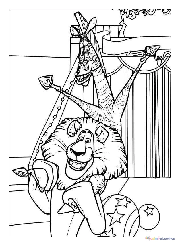Madagascar para colorir