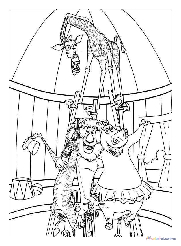 Madagascar para colorir