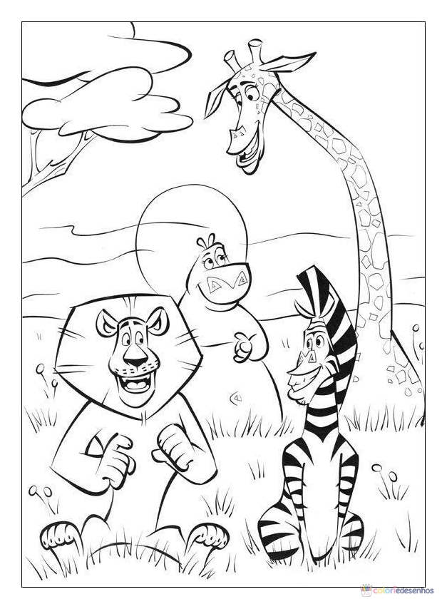 Madagascar para colorir