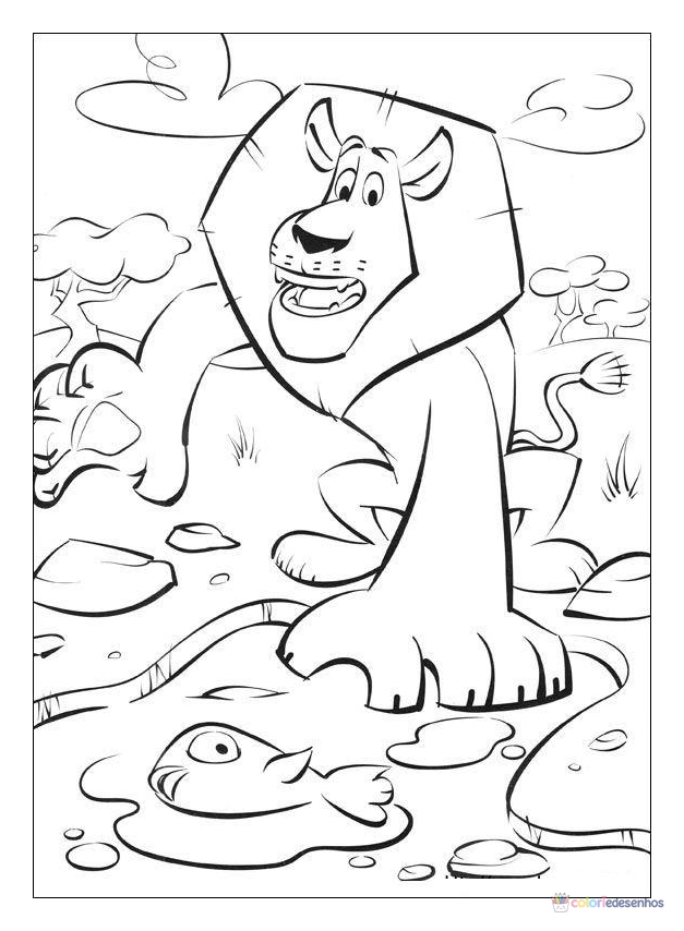 Madagascar para colorir