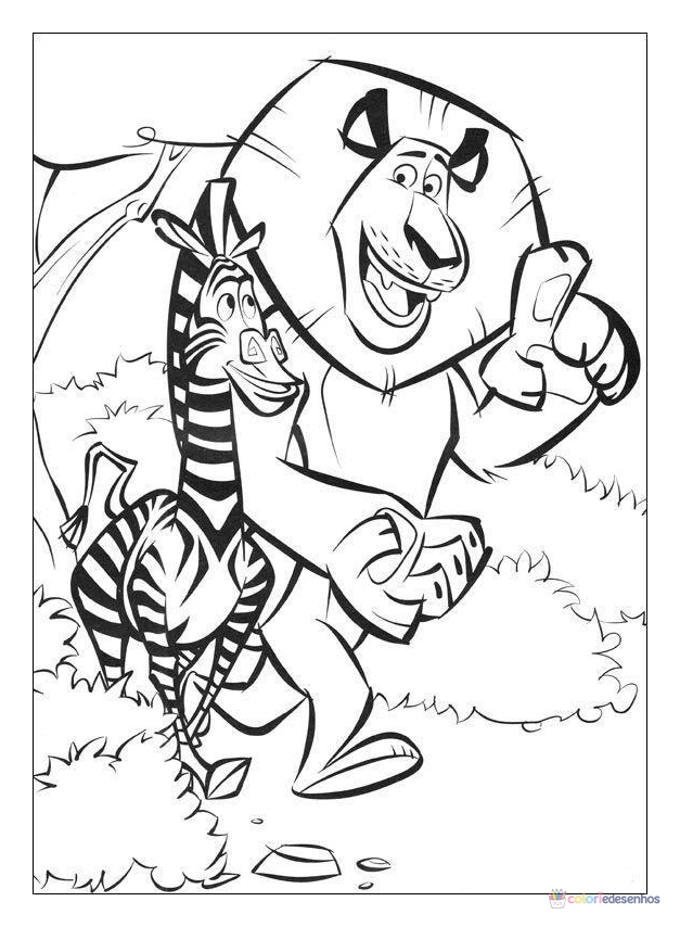 Madagascar para colorir