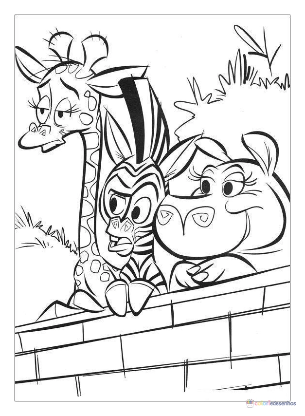 Madagascar para colorir