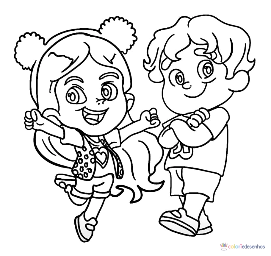 Desenhos de Maria Clara e JP para colorir
