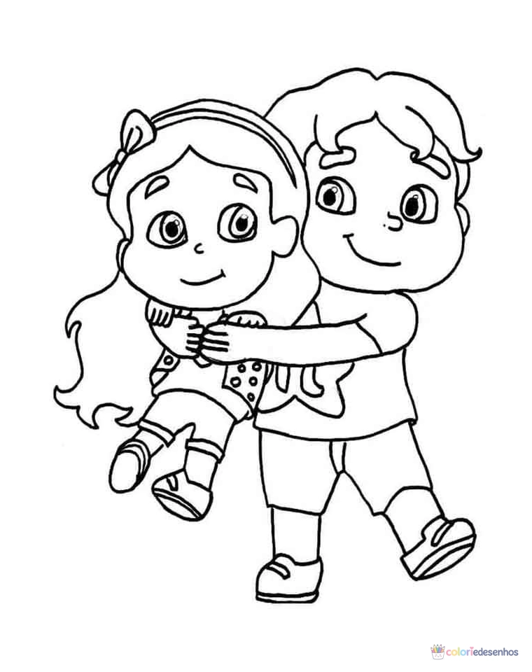Maria Clara e JP para colorir