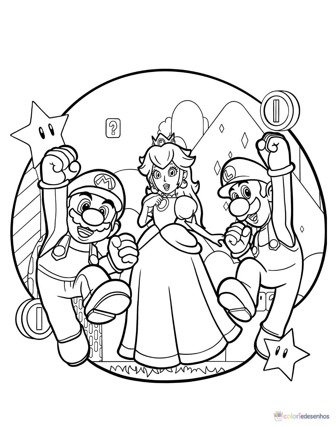 Mario para colorir