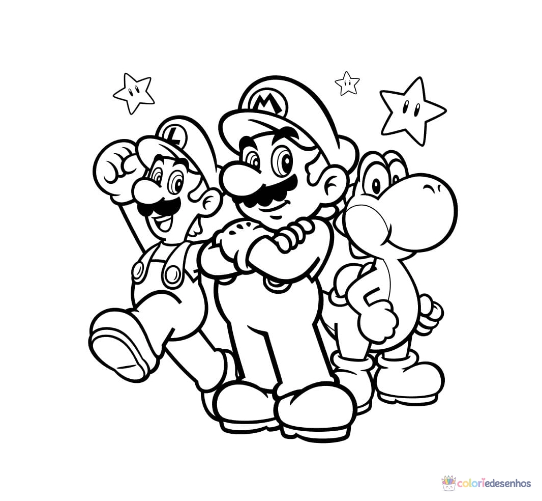 Mario para colorir