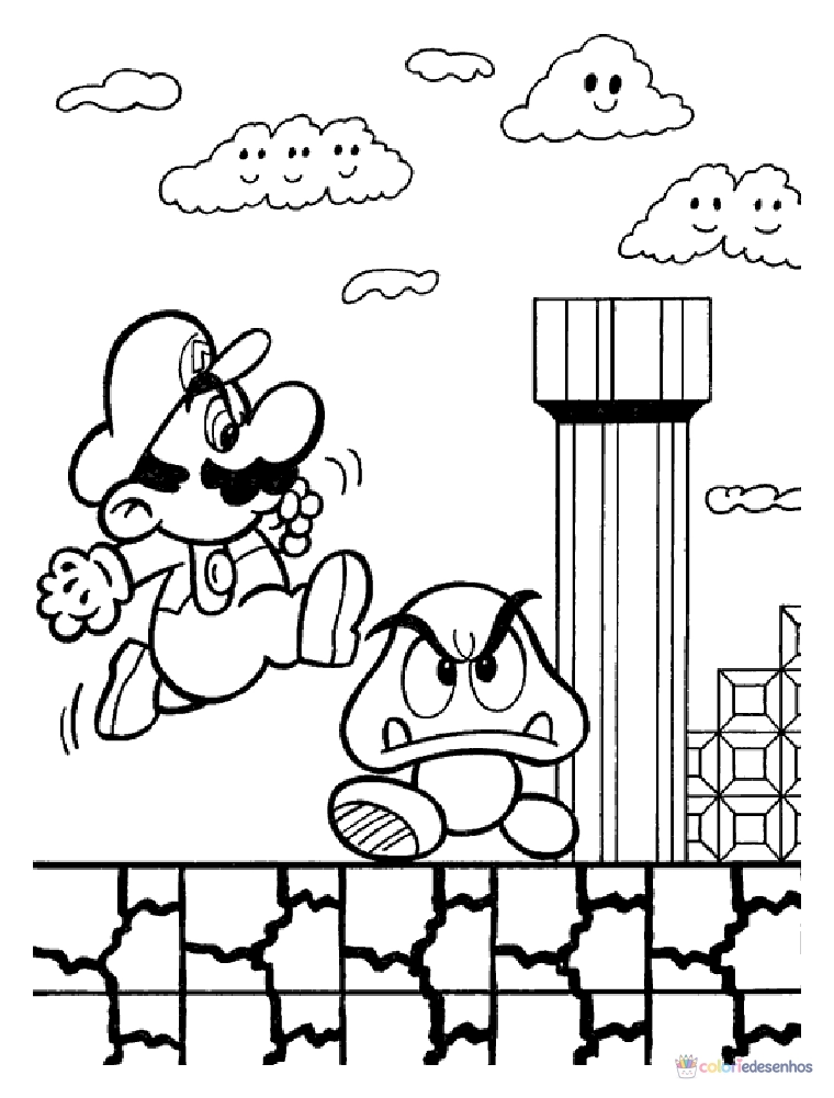 Mario para colorir