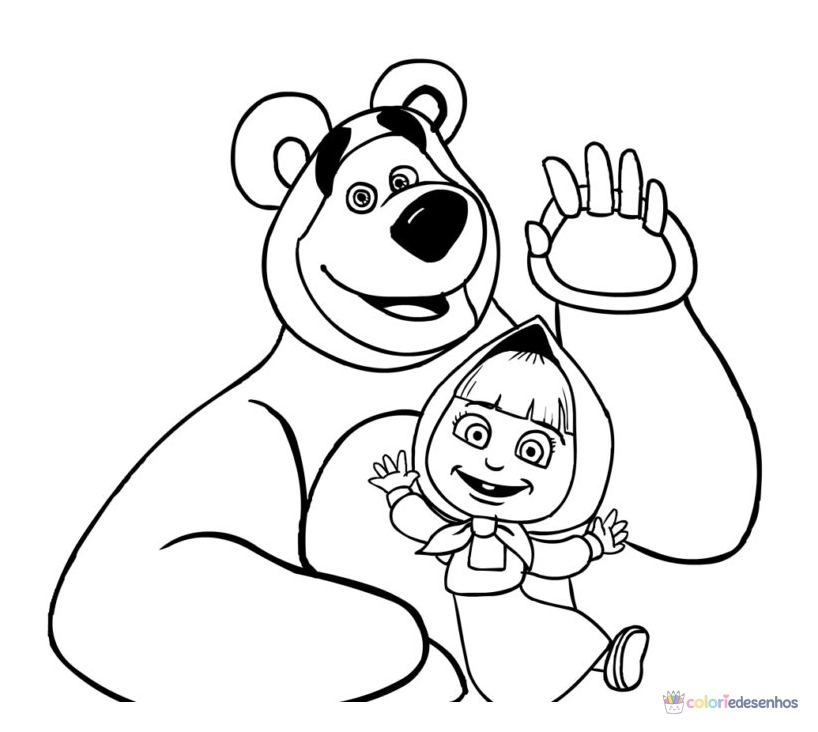 Masha e o Urso (Marsha) para colorir