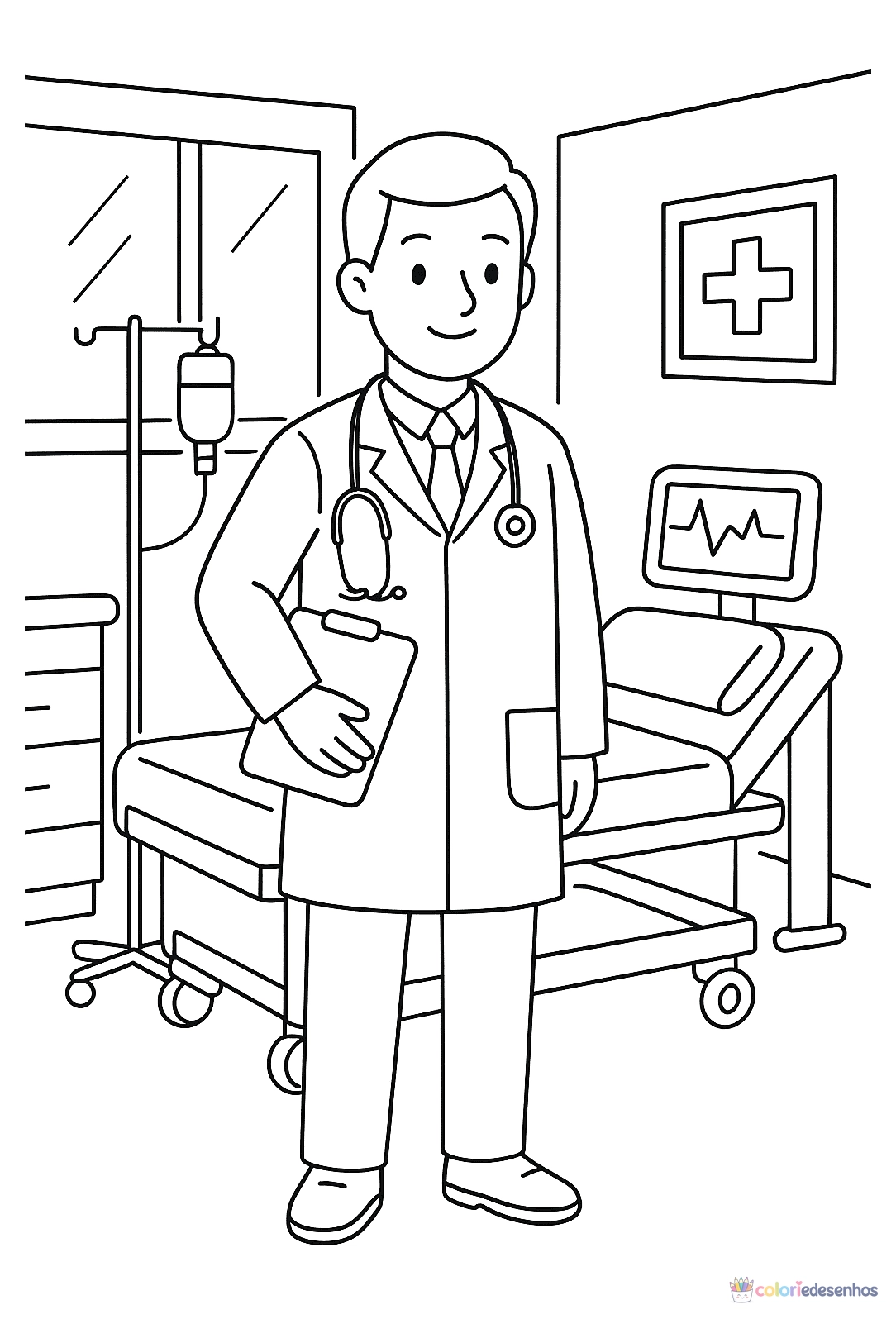 Médico para colorir