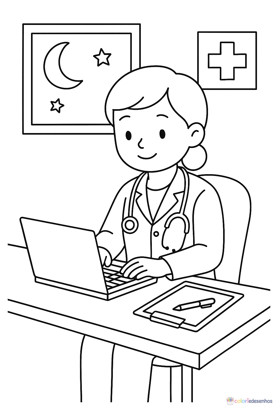 Médico para colorir